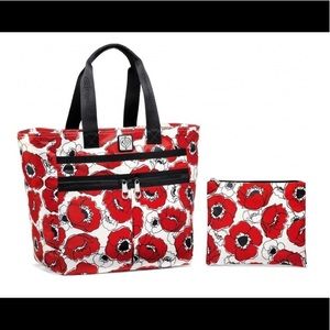 Red Poppyville Lock - It Super Tote & Poppy Pouch